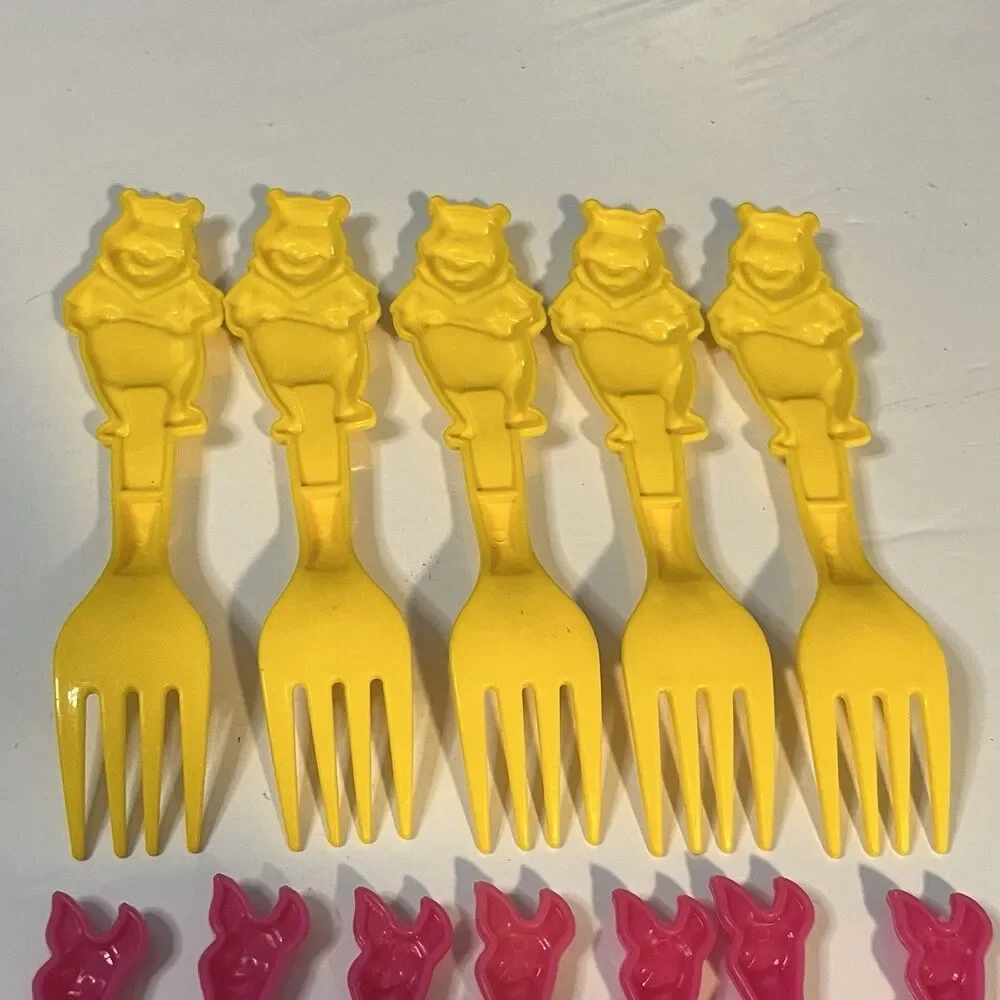 Hefty Zoo Pals Utensils Pooh, Tiger, Piglet Lot Of 16 Kids Plasticware